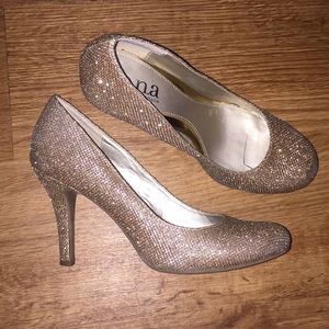 a.n.a Glittering Gold Heels size 7